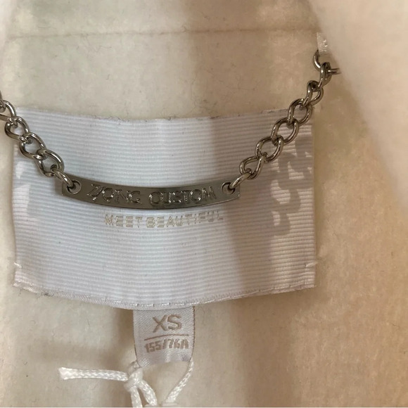 Z/QING Sz XS Oversized Woollen  Ombre Effect Open Front Pockets Collar Coat NEW - Picture 4 of 10